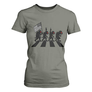 Patriotic Chupacabra T Shirt For Women Funny Cryptid Lover Gift TS12 Military Green Print Your Wear
