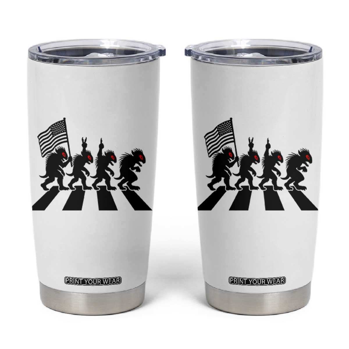 Patriotic Chupacabra Tumbler Cup Funny Cryptid Lover Gift TS12 White Print Your Wear