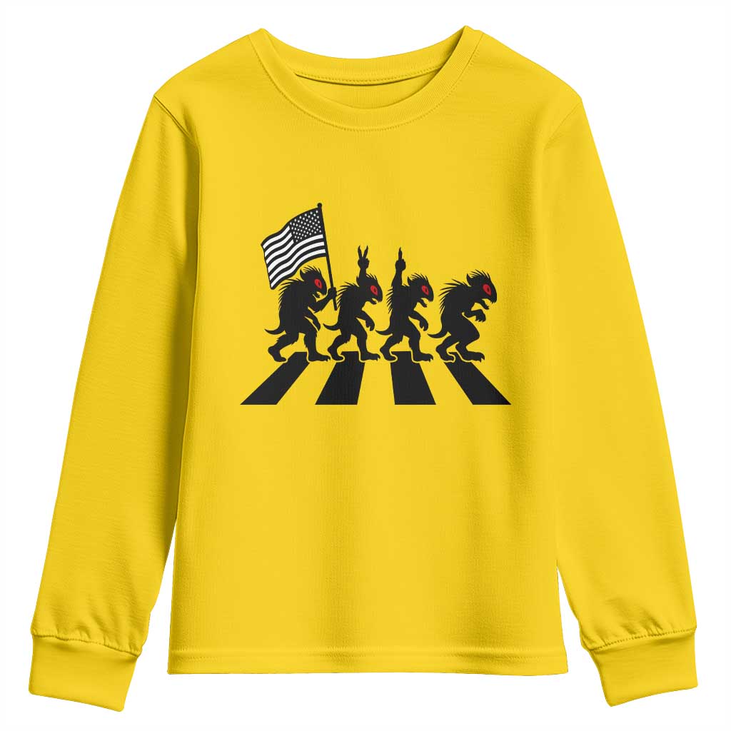 Patriotic Chupacabra Youth Sweatshirt Funny Cryptid Lover Gift TS12 Daisy Print Your Wear