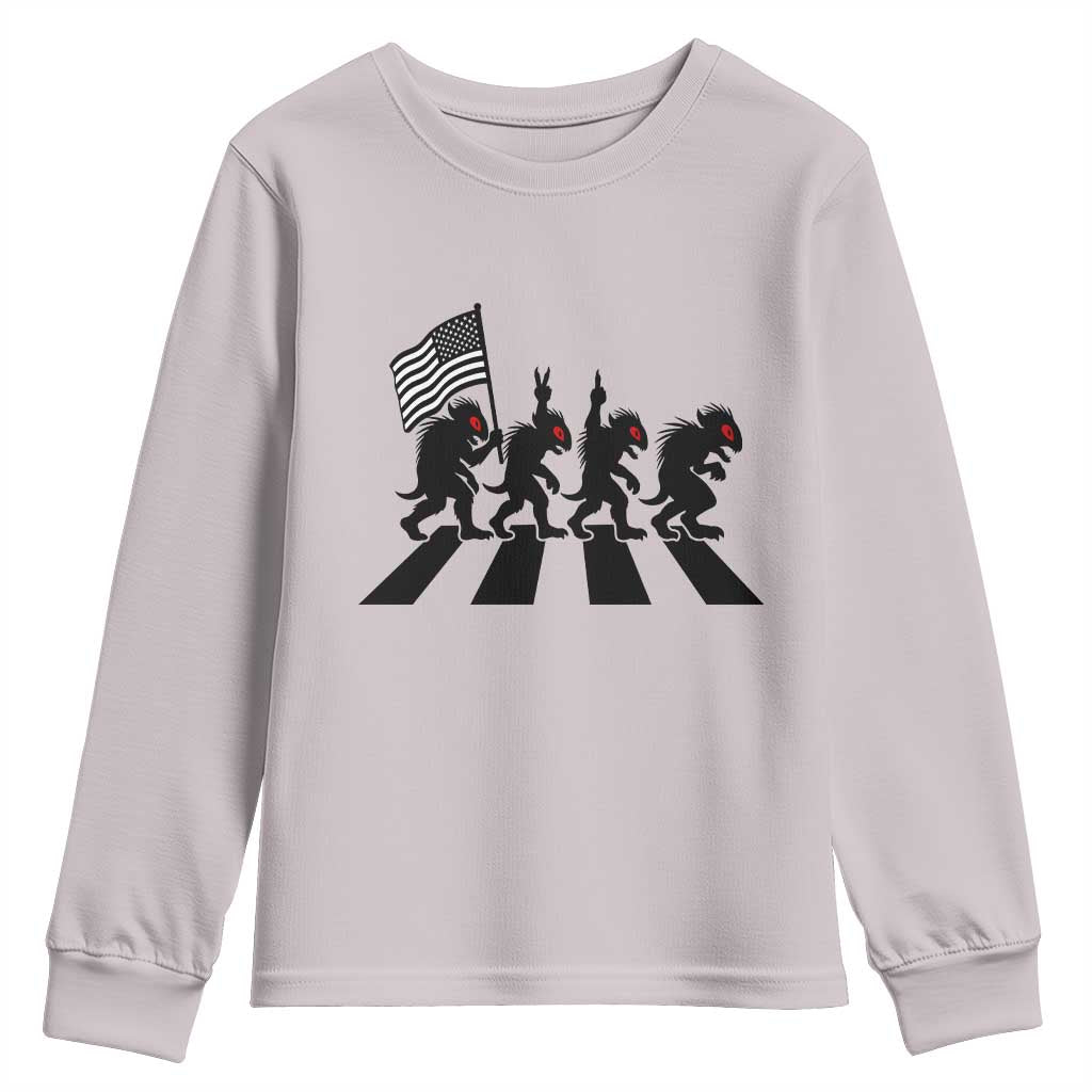 Patriotic Chupacabra Youth Sweatshirt Funny Cryptid Lover Gift TS12 Ice Gray Print Your Wear