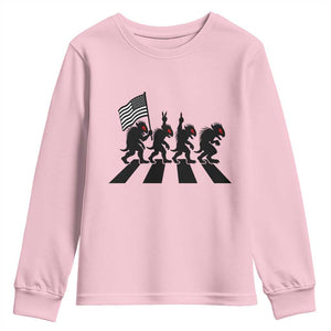 Patriotic Chupacabra Youth Sweatshirt Funny Cryptid Lover Gift TS12 Light Pink Print Your Wear