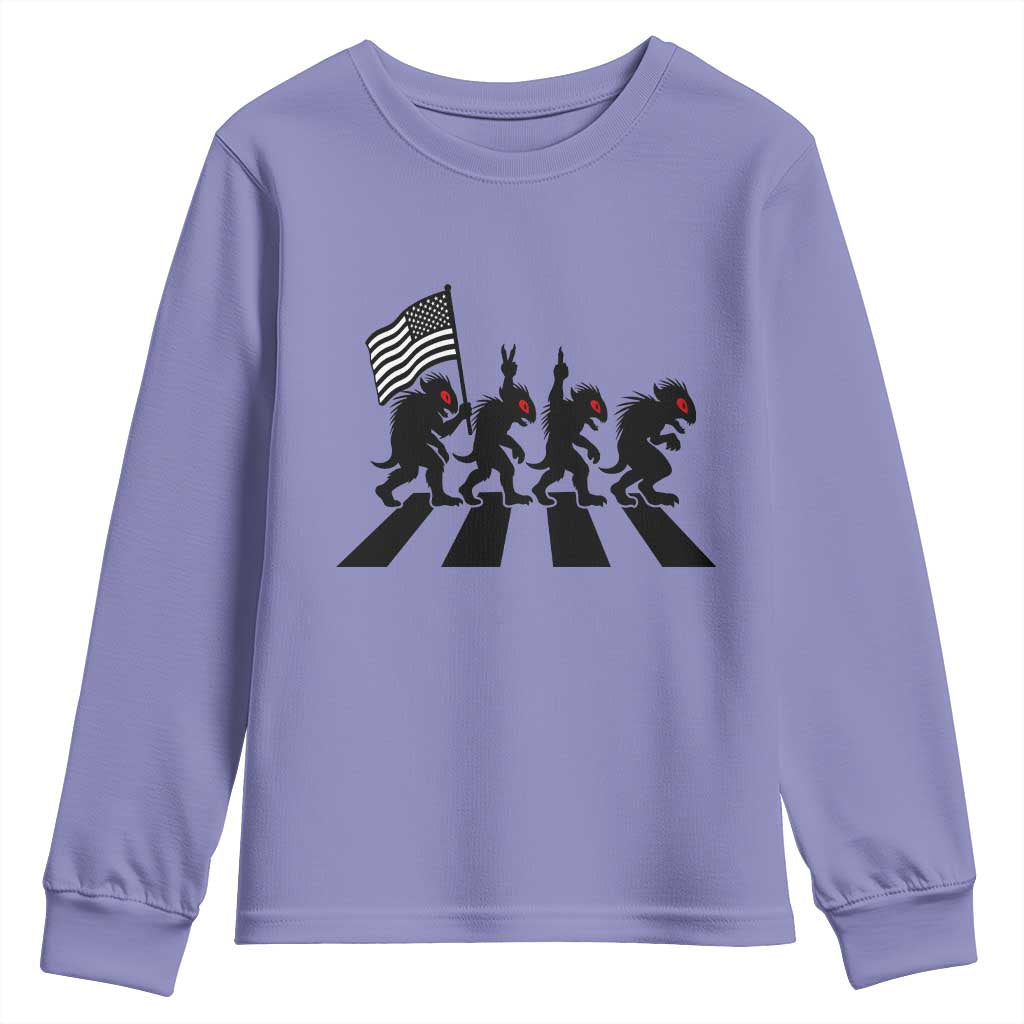 Patriotic Chupacabra Youth Sweatshirt Funny Cryptid Lover Gift TS12 Violet Print Your Wear