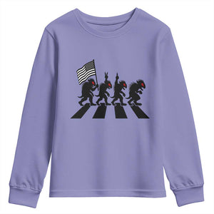 Patriotic Chupacabra Youth Sweatshirt Funny Cryptid Lover Gift TS12 Violet Print Your Wear