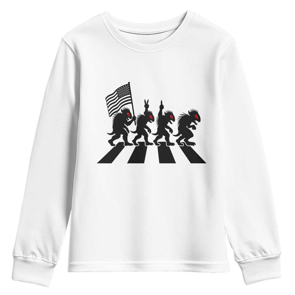 Patriotic Chupacabra Youth Sweatshirt Funny Cryptid Lover Gift TS12 White Print Your Wear