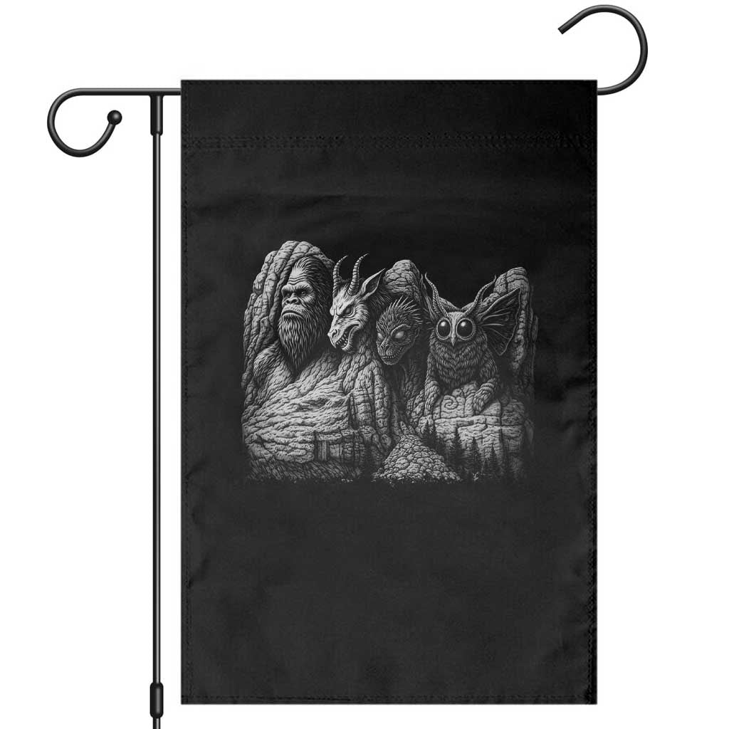 Cryptid Mount Rushmore Garden Flag Bigfoot Mothman Jersey Devil Chupacabra TS12 Black Print Your Wear