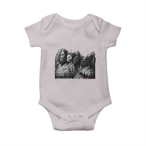 Cryptid Mount Rushmore Baby Onesie Bigfoot Mothman Jersey Devil Chupacabra TS12 Ice Gray Print Your Wear