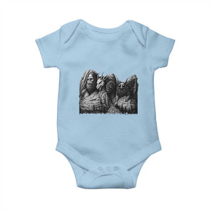 Cryptid Mount Rushmore Baby Onesie Bigfoot Mothman Jersey Devil Chupacabra TS12 Light Blue Print Your Wear