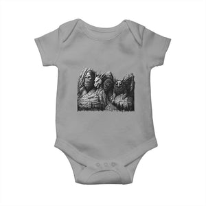 Cryptid Mount Rushmore Baby Onesie Bigfoot Mothman Jersey Devil Chupacabra TS12 Sport Gray Print Your Wear