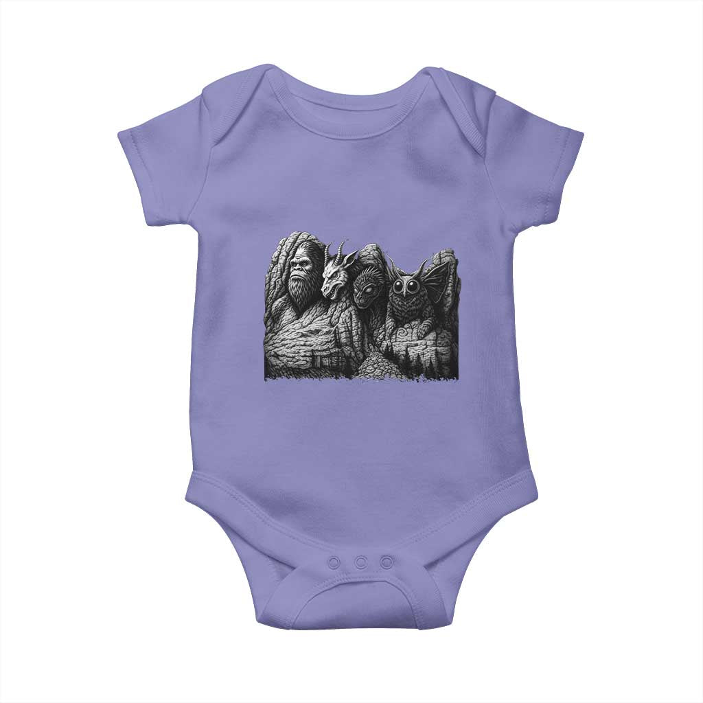 Cryptid Mount Rushmore Baby Onesie Bigfoot Mothman Jersey Devil Chupacabra TS12 Violet Print Your Wear