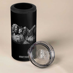 Cryptid Mount Rushmore 4 in 1 Can Cooler Tumbler Bigfoot Mothman Jersey Devil Chupacabra TS12 Print Your Wear