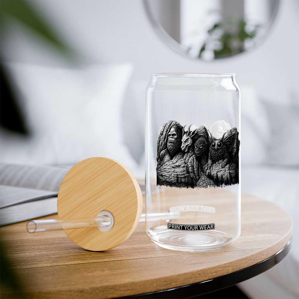 Cryptid Mount Rushmore Glass Can Bigfoot Mothman Jersey Devil Chupacabra TS12 Print Your Wear