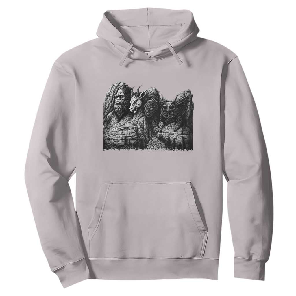 Cryptid Mount Rushmore Hoodie Bigfoot Mothman Jersey Devil Chupacabra TS12 Ice Gray Print Your Wear
