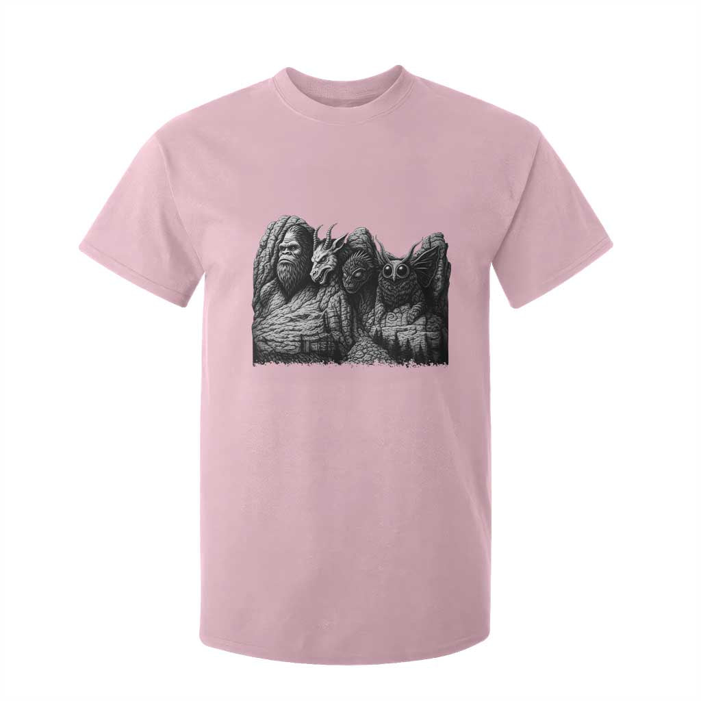 Cryptid Mount Rushmore T Shirt For Kid Bigfoot Mothman Jersey Devil Chupacabra TS12 Light Pink Print Your Wear