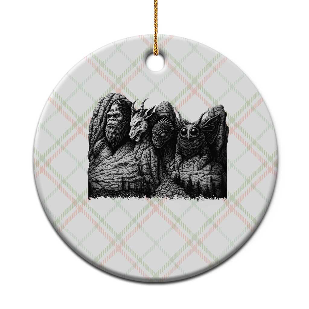 Cryptid Mount Rushmore Ceramic Ornament Bigfoot Mothman Jersey Devil Chupacabra TS12 1pc Christmas Plaid Print Your Wear