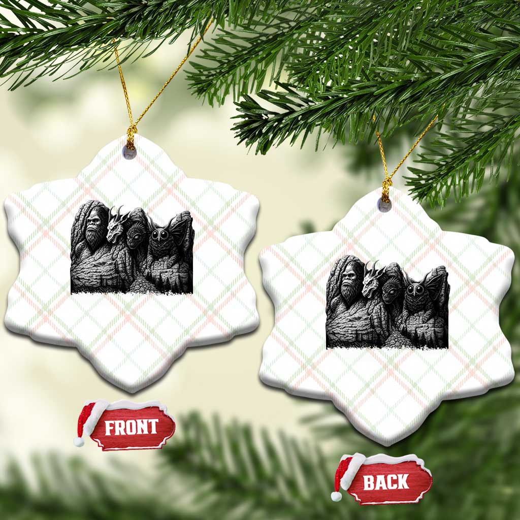 Cryptid Mount Rushmore Ceramic Ornament Bigfoot Mothman Jersey Devil Chupacabra TS12 Print Your Wear