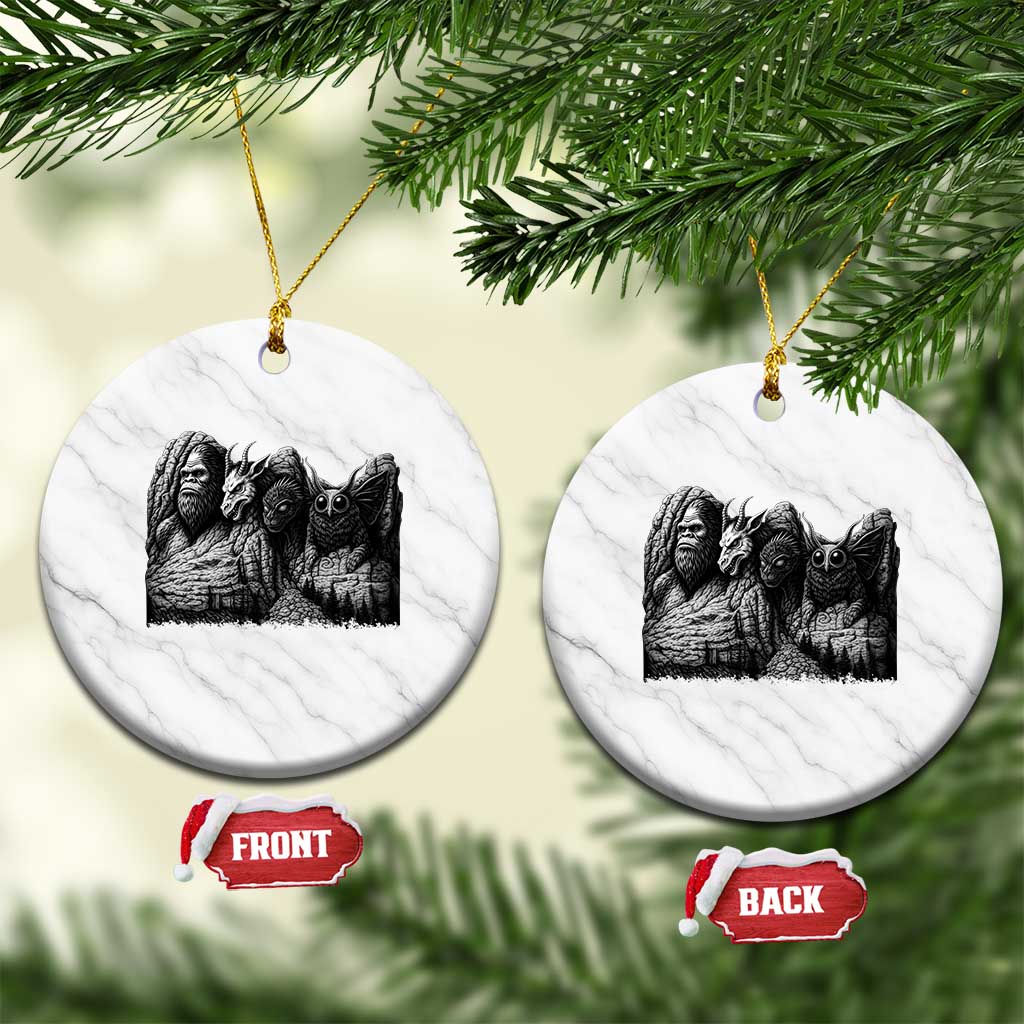 Cryptid Mount Rushmore Ceramic Ornament Bigfoot Mothman Jersey Devil Chupacabra TS12 1pc White Marble Print Your Wear