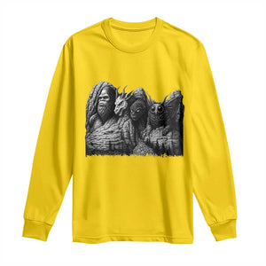 Cryptid Mount Rushmore Long Sleeve Shirt Bigfoot Mothman Jersey Devil Chupacabra TS12 Daisy Print Your Wear