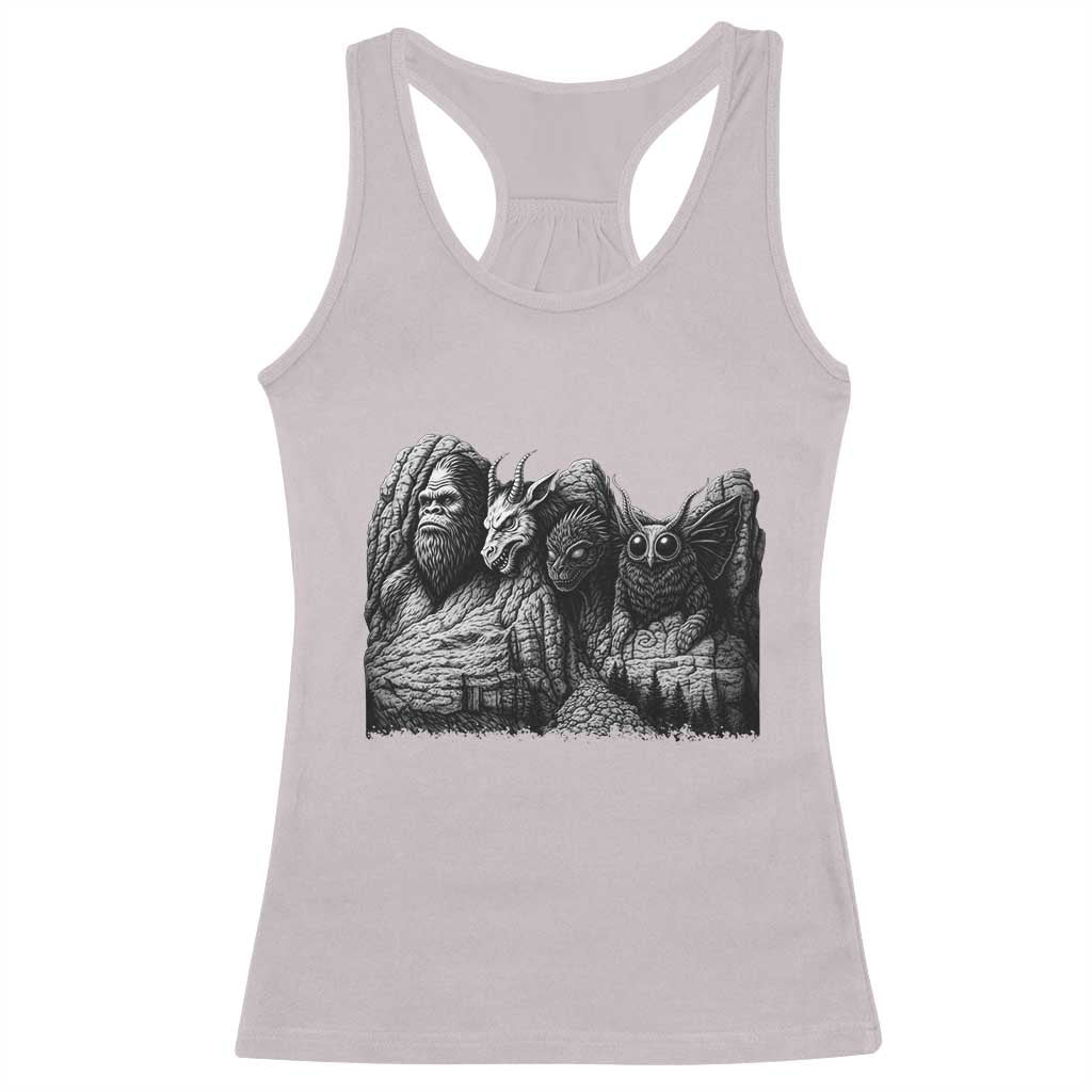 Cryptid Mount Rushmore Racerback Tank Top Bigfoot Mothman Jersey Devil Chupacabra TS12 Ice Gray Print Your Wear