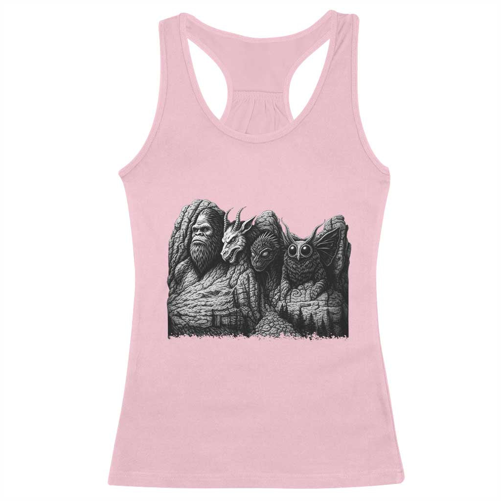 Cryptid Mount Rushmore Racerback Tank Top Bigfoot Mothman Jersey Devil Chupacabra TS12 Light Pink Print Your Wear