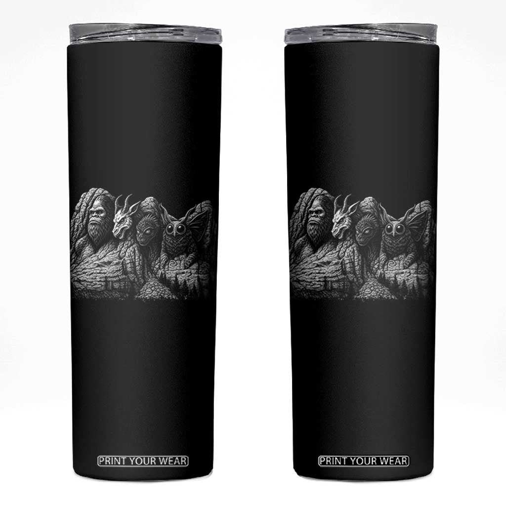Cryptid Mount Rushmore Skinny Tumbler Bigfoot Mothman Jersey Devil Chupacabra TS12 Black Print Your Wear