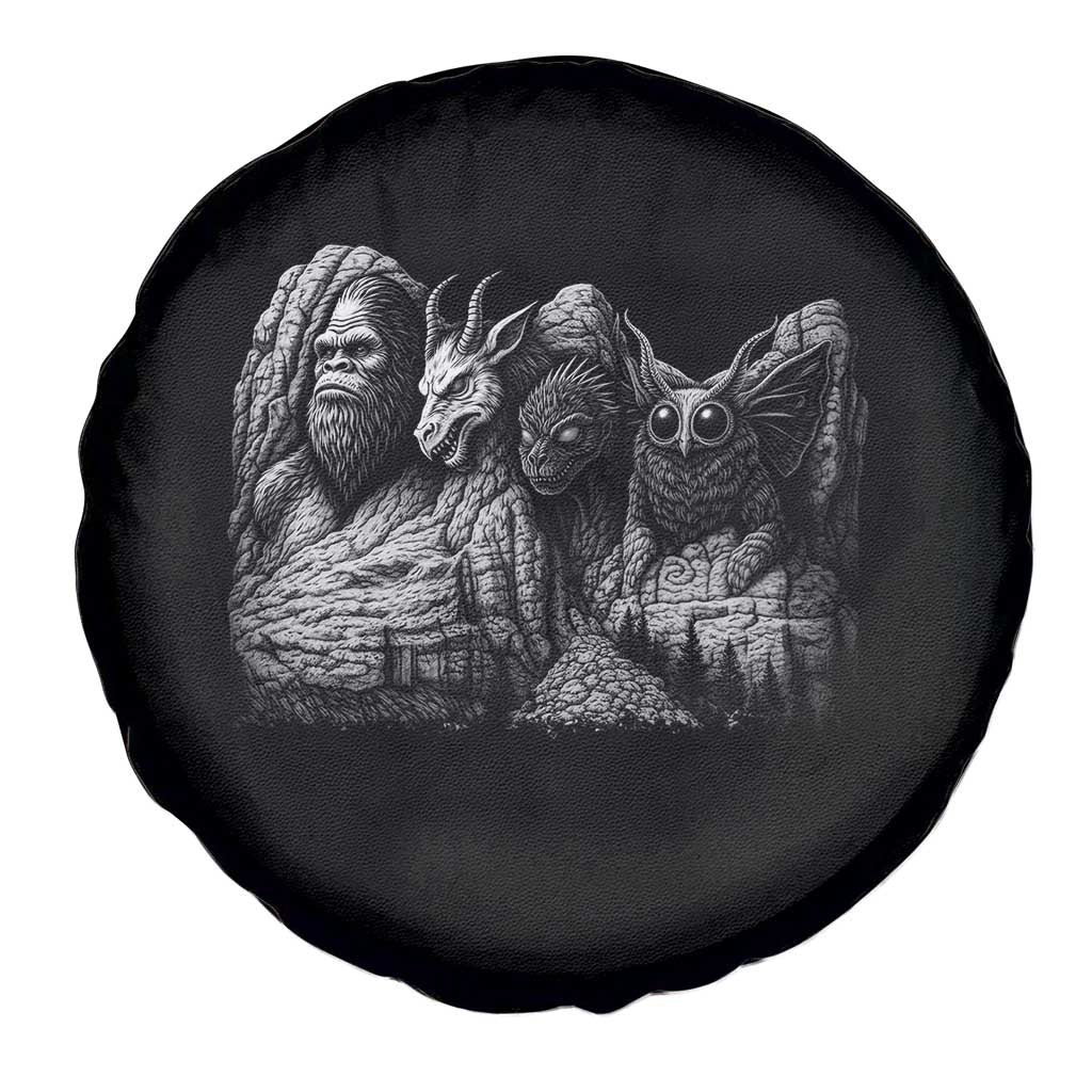 Cryptid Mount Rushmore Spare Tire Cover Bigfoot Mothman Jersey Devil Chupacabra TS12 Print Your Wear