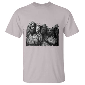 Cryptid Mount Rushmore T Shirt Bigfoot Mothman Jersey Devil Chupacabra TS12 Ice Gray Print Your Wear