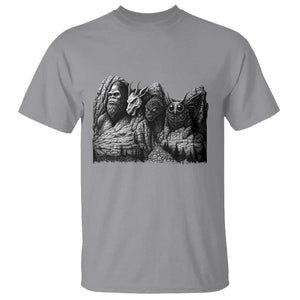 Cryptid Mount Rushmore T Shirt Bigfoot Mothman Jersey Devil Chupacabra TS12 Sport Gray Print Your Wear