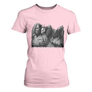 Cryptid Mount Rushmore T Shirt For Women Bigfoot Mothman Jersey Devil Chupacabra TS12 Light Pink Print Your Wear