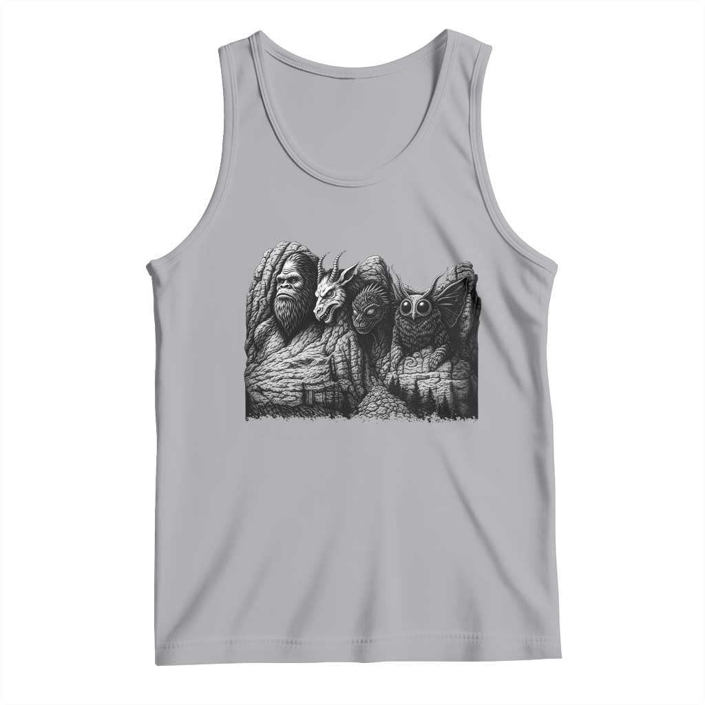 Cryptid Mount Rushmore Tank Top Bigfoot Mothman Jersey Devil Chupacabra TS12 Athletic Heather Print Your Wear