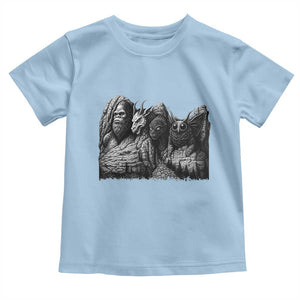 Cryptid Mount Rushmore Toddler T Shirt Bigfoot Mothman Jersey Devil Chupacabra TS12 Light Blue Print Your Wear