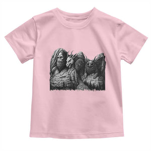 Cryptid Mount Rushmore Toddler T Shirt Bigfoot Mothman Jersey Devil Chupacabra TS12 Light Pink Print Your Wear