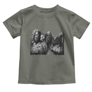 Cryptid Mount Rushmore Toddler T Shirt Bigfoot Mothman Jersey Devil Chupacabra TS12 Military Green Print Your Wear