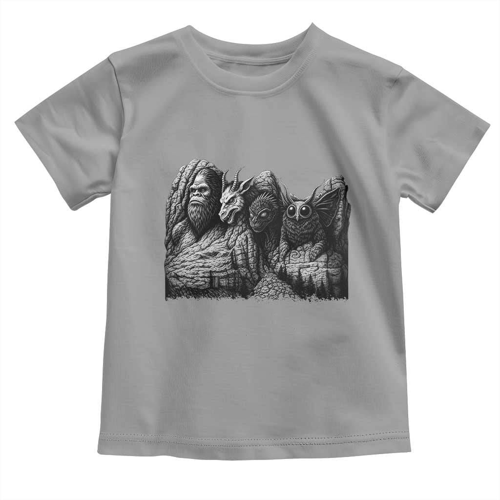 Cryptid Mount Rushmore Toddler T Shirt Bigfoot Mothman Jersey Devil Chupacabra TS12 Sport Gray Print Your Wear