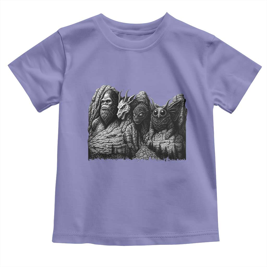 Cryptid Mount Rushmore Toddler T Shirt Bigfoot Mothman Jersey Devil Chupacabra TS12 Violet Print Your Wear