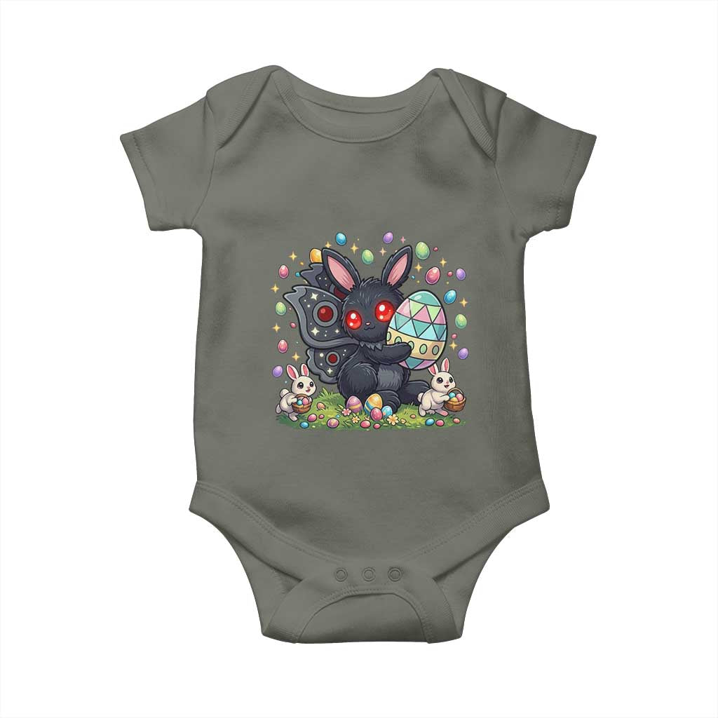 Funny Mothman Easter Bunny Ears Baby Onesie Cryptid Lover Gift TS12 Military Green Print Your Wear