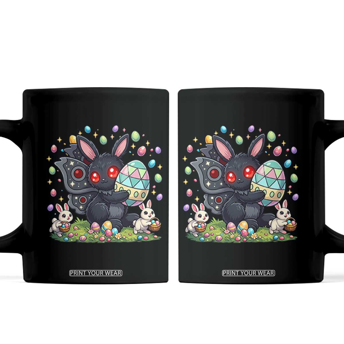 Funny Mothman Easter Bunny Ears Coffee Mug Cryptid Lover Gift TS12 Black Print Your Wear