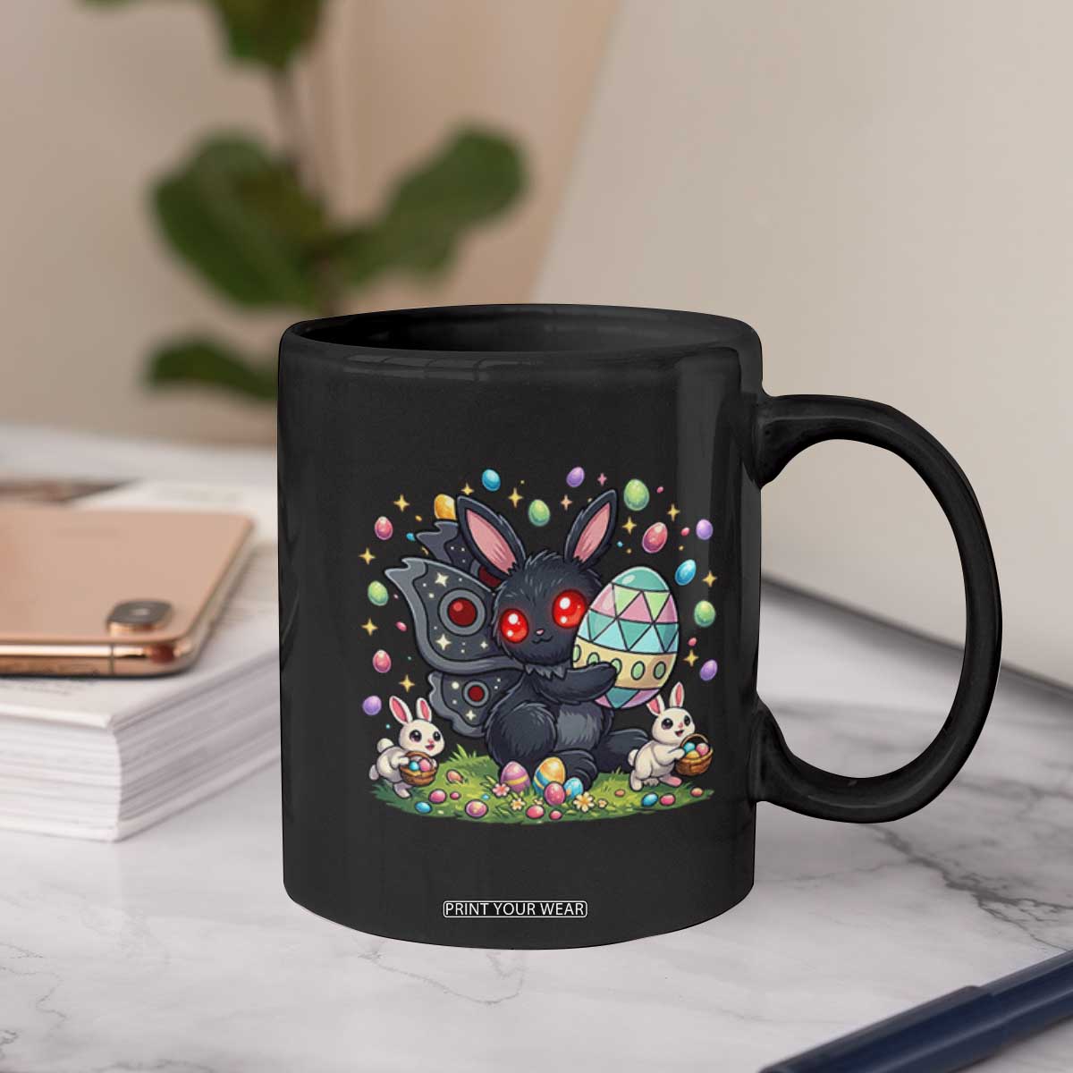 Funny Mothman Easter Bunny Ears Coffee Mug Cryptid Lover Gift TS12 Print Your Wear