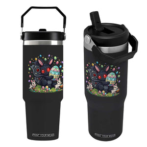 Funny Mothman Easter Bunny Ears Flip Straw Tumbler Cryptid Lover Gift TS12 One Size: 30 oz Black Print Your Wear