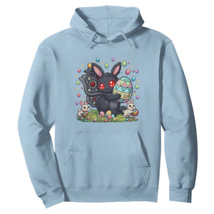 Funny Mothman Easter Bunny Ears Hoodie Cryptid Lover Gift TS12 Light Blue Print Your Wear