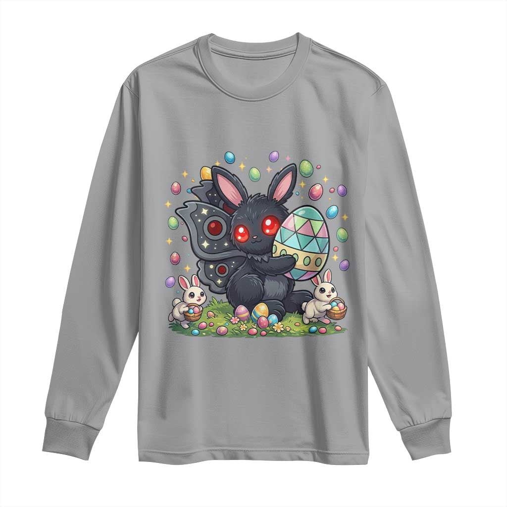Funny Mothman Easter Bunny Ears Long Sleeve Shirt Cryptid Lover Gift TS12 Sport Gray Print Your Wear