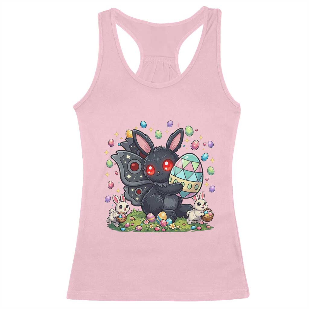 Funny Mothman Easter Bunny Ears Racerback Tank Top Cryptid Lover Gift TS12 Light Pink Print Your Wear