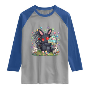 Funny Mothman Easter Bunny Ears Raglan Shirt Cryptid Lover Gift TS12 Sport Gray Royal Print Your Wear