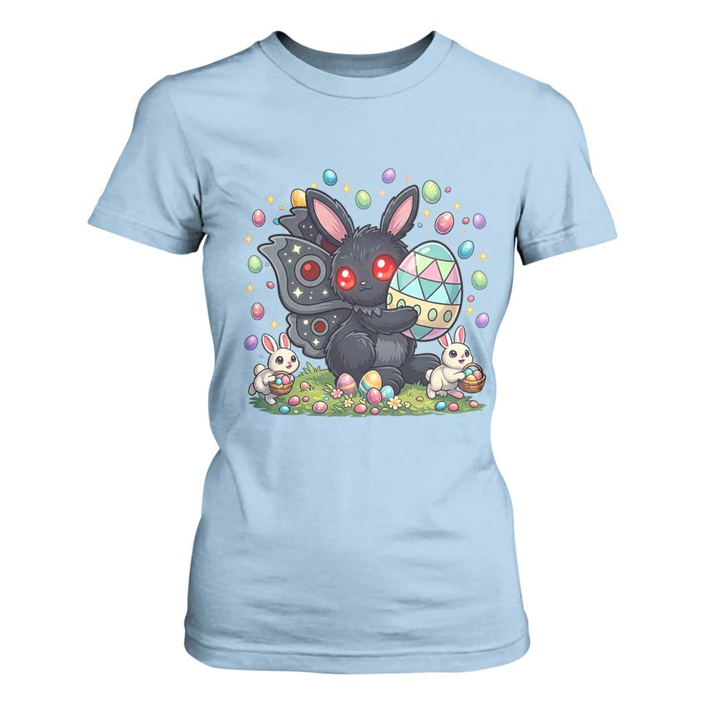 Funny Mothman Easter Bunny Ears T Shirt For Women Cryptid Lover Gift TS12 Light Blue Print Your Wear