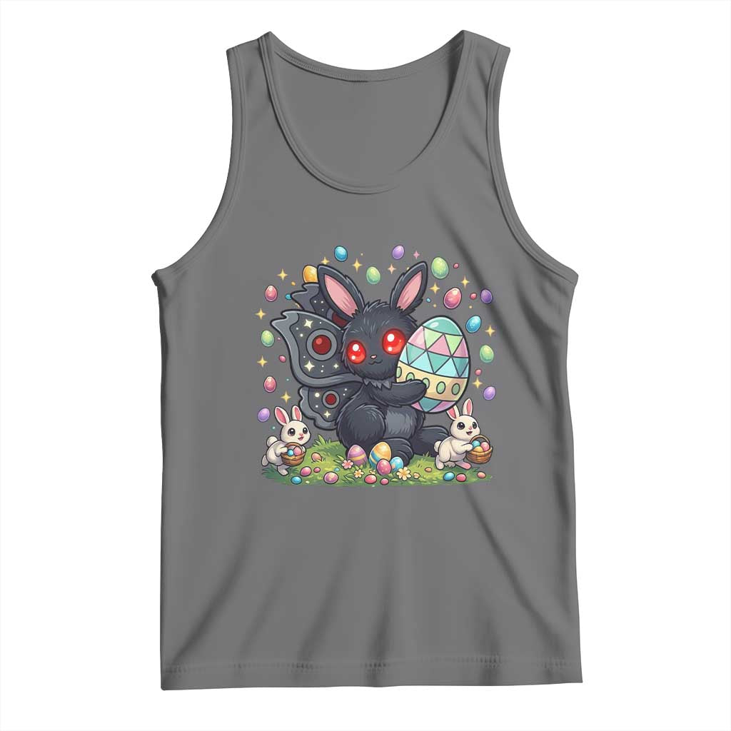 Funny Mothman Easter Bunny Ears Tank Top Cryptid Lover Gift TS12 Black Heather Print Your Wear