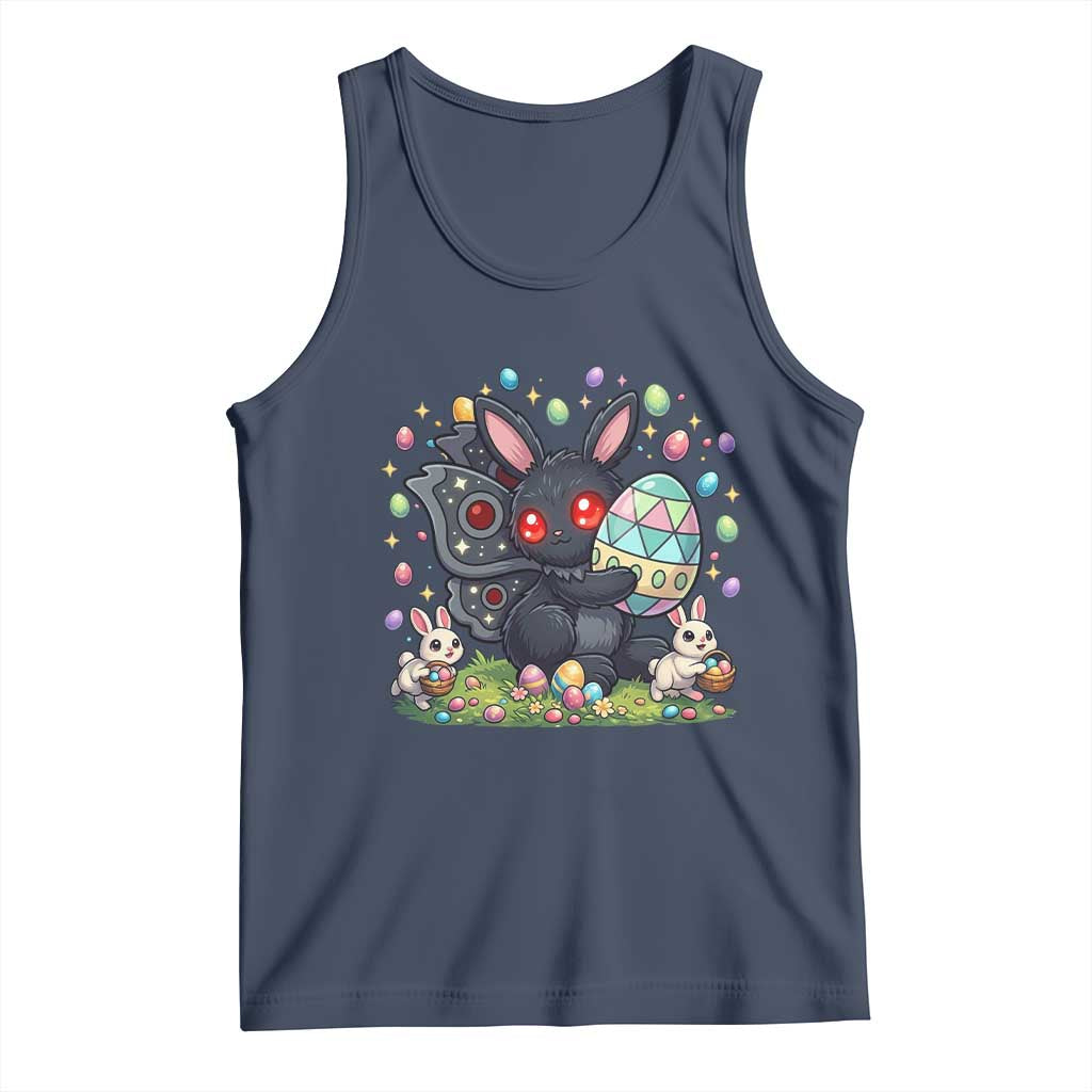 Funny Mothman Easter Bunny Ears Tank Top Cryptid Lover Gift TS12 Navy Print Your Wear