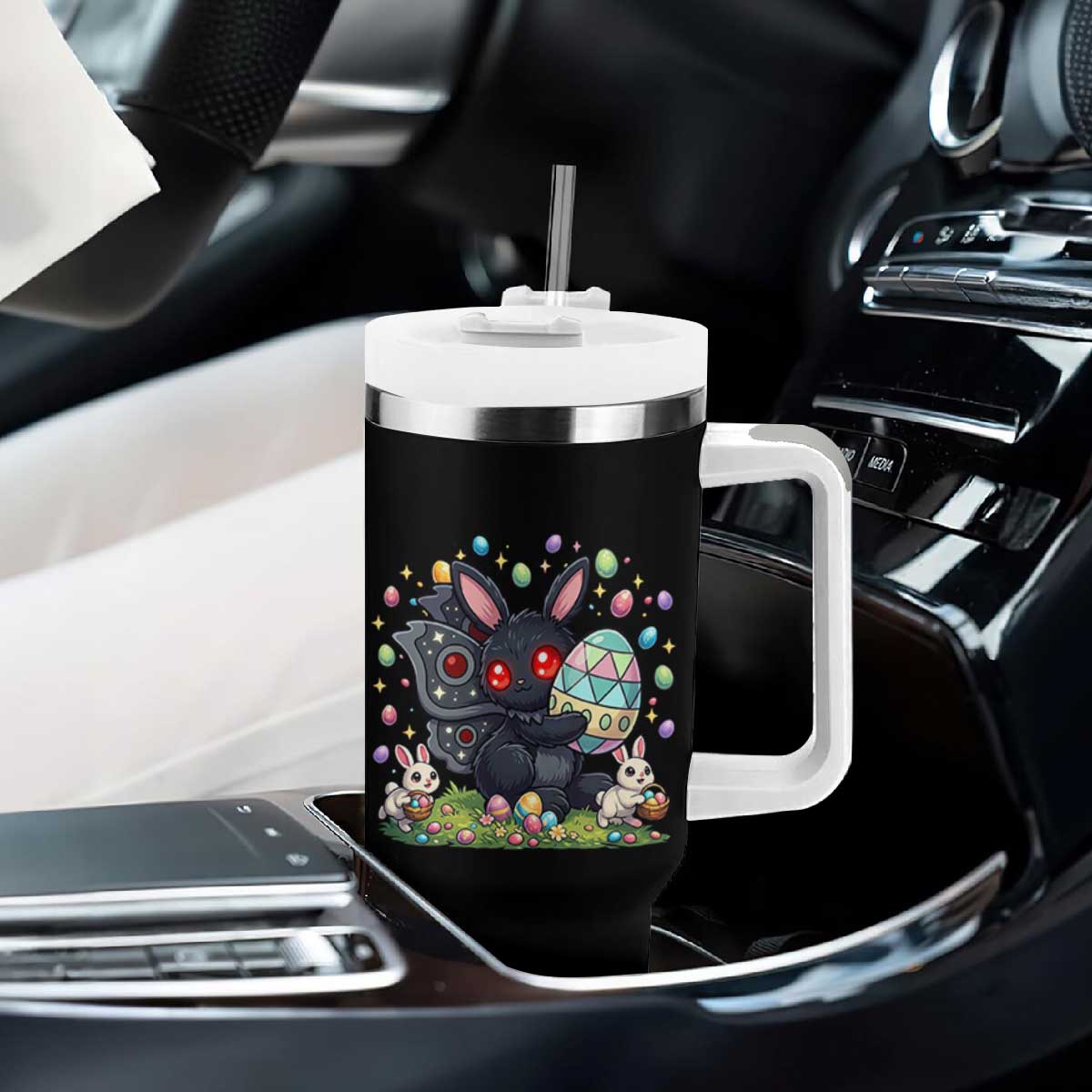 Funny Mothman Easter Bunny Ears Tumbler With Handle Cryptid Lover Gift TS12 Print Your Wear