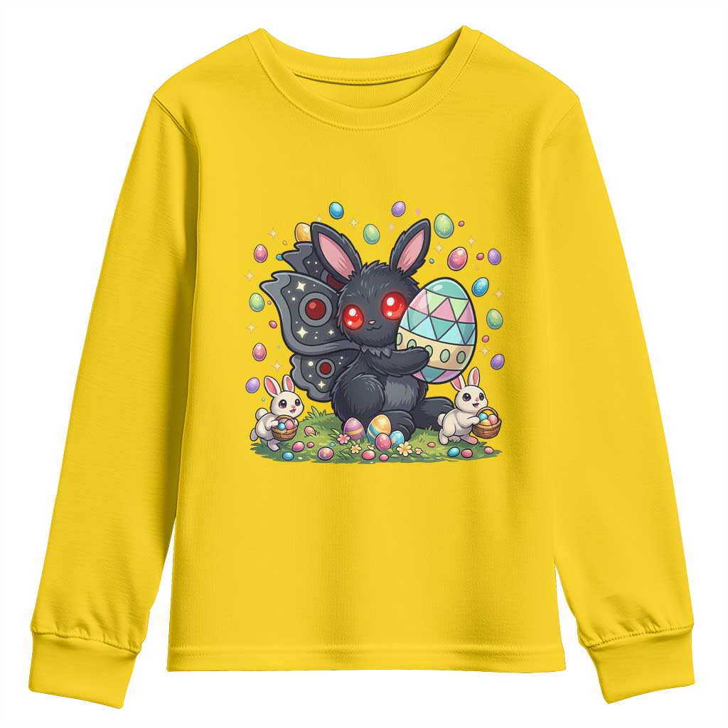 Funny Mothman Easter Bunny Ears Youth Sweatshirt Cryptid Lover Gift TS12 Daisy Print Your Wear