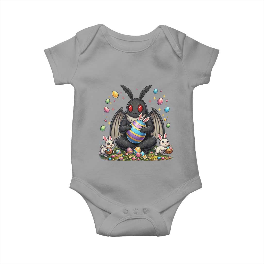 Mothman Easter Bunny Baby Onesie Funny West Virginia Cryptid Lover Gift TS12 Sport Gray Print Your Wear