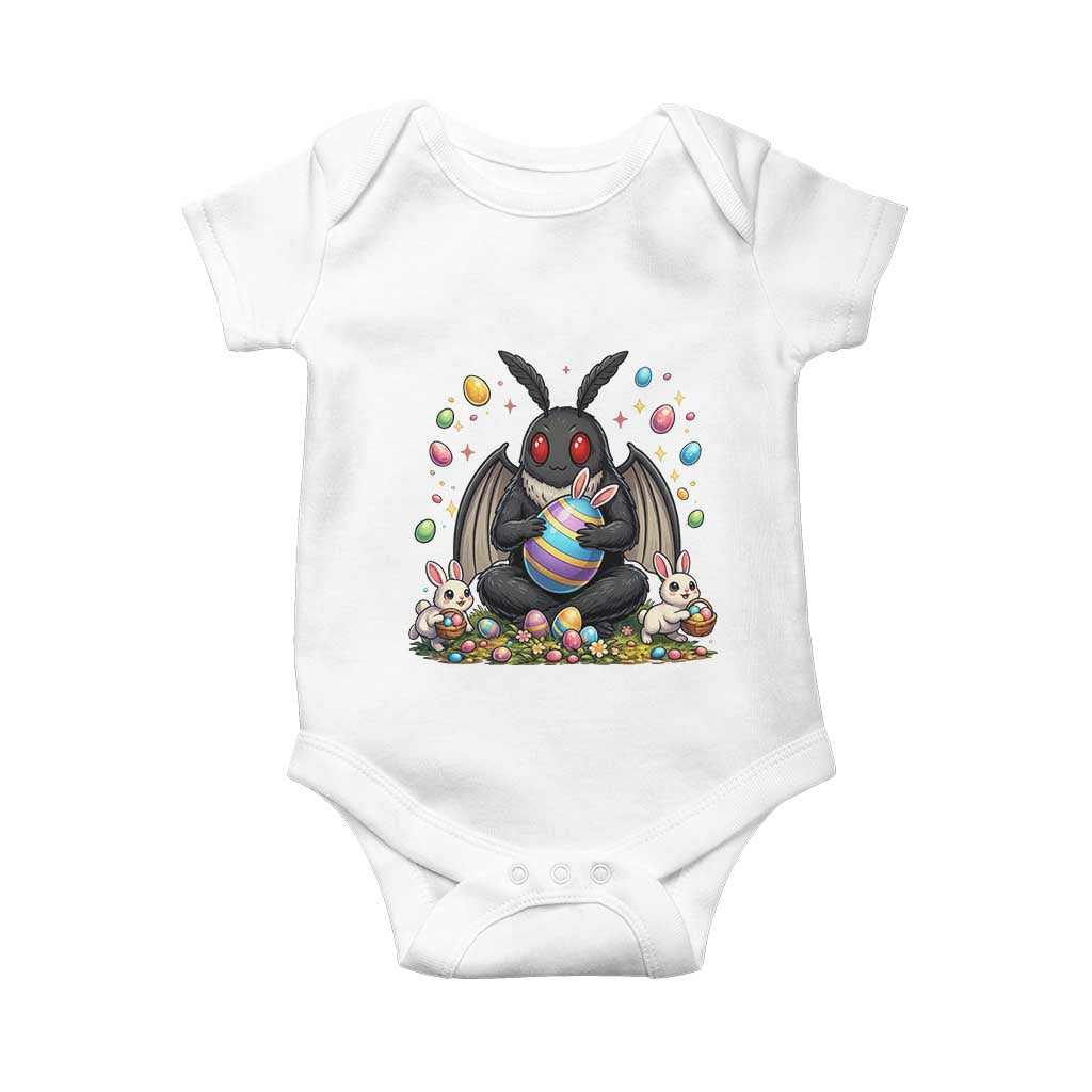 Mothman Easter Bunny Baby Onesie Funny West Virginia Cryptid Lover Gift TS12 White Print Your Wear