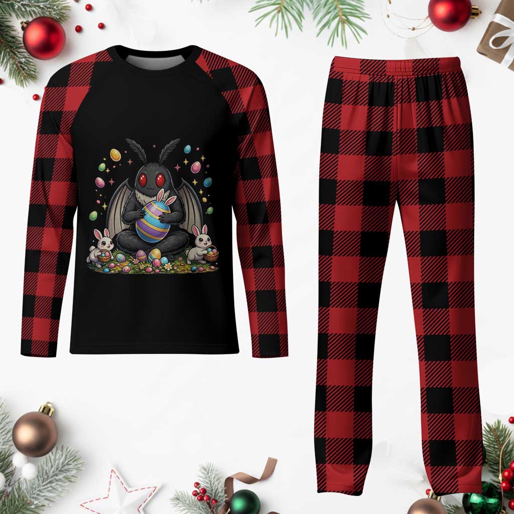 Mothman Easter Bunny Plaid Pajama Set Funny West Virginia Cryptid Lover Gift TS12 Buffalo Plaid Print Your Wear